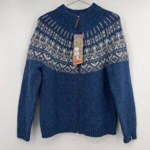Icewear Elis Icelandic Wool Unisex Zip Cardigan Sweater – Blue/Gray  Mens Small